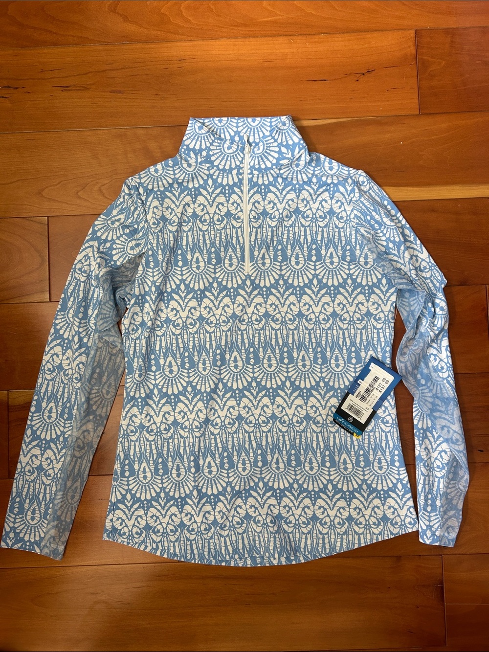 IBKUL Golf Ladies Barbara Print Long Sleeve Mock Neck Top